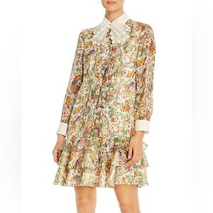 Tory Burch Printed Metallic Silk Dress